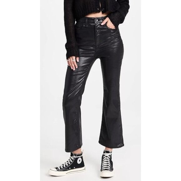 rag & bone Womens 27 Casey High Rise Ankle Flare Jeans Coated Black - Picture 12 of 12